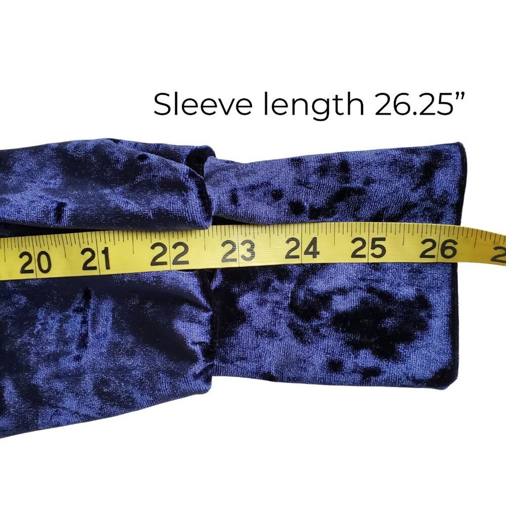 NWT Steve Madden Midnight Blue Kali Empire Waist Crushed Velvet Mini Dress L - Picture 16 of 16